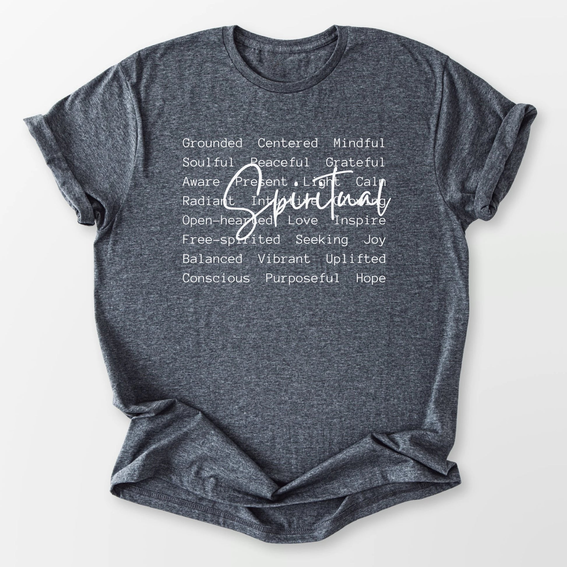 Spiritual Words Tee Dark Heather Grey T-Shirt