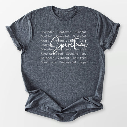 Spiritual Words Tee Dark Heather Grey T-Shirt