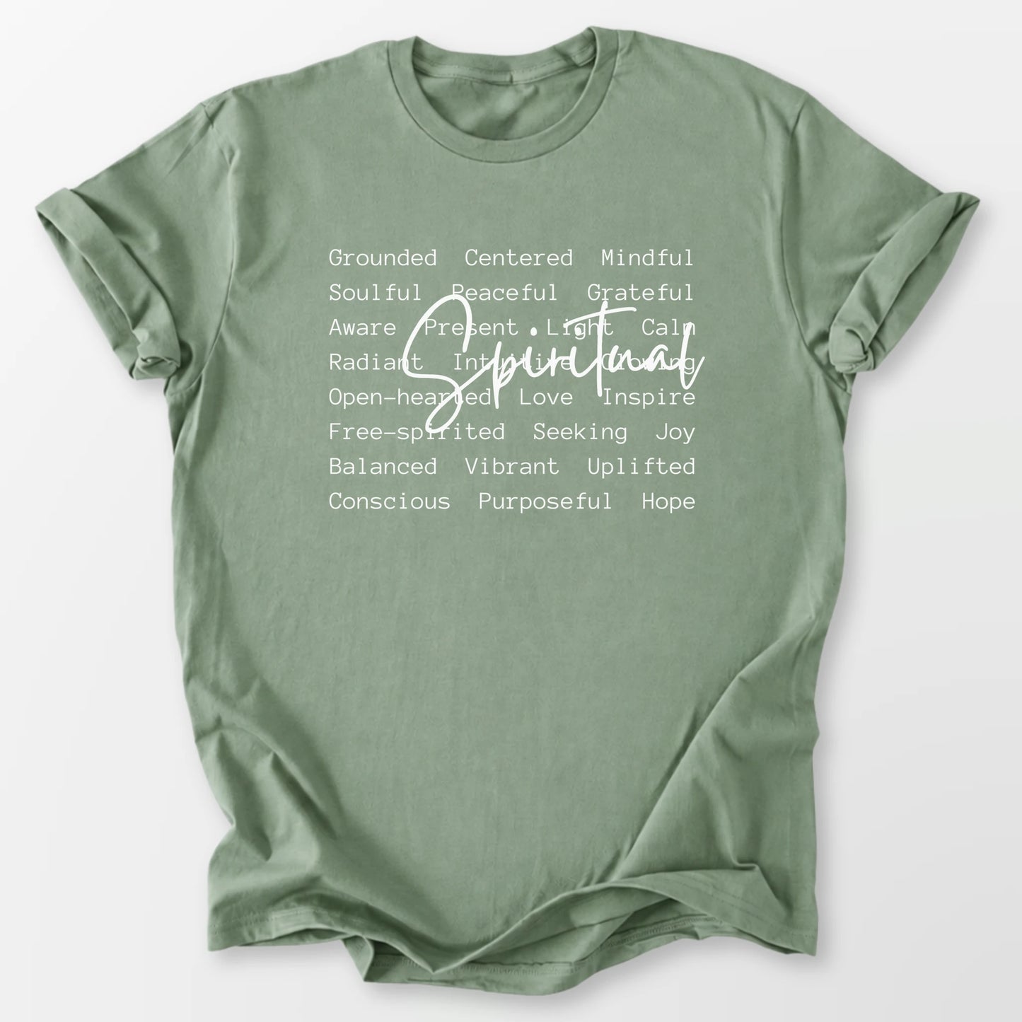 Spiritual Words Tee Sage T-Shirt