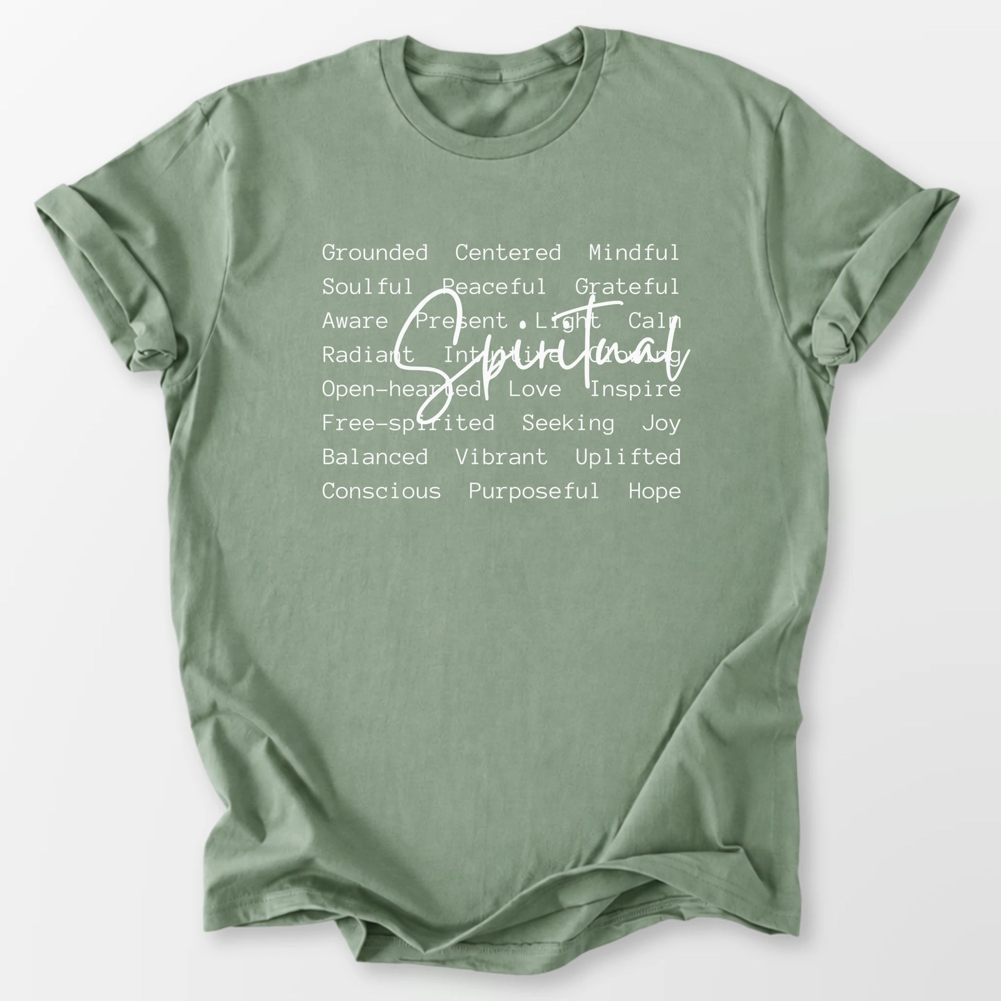 Spiritual Words Tee Sage T-Shirt