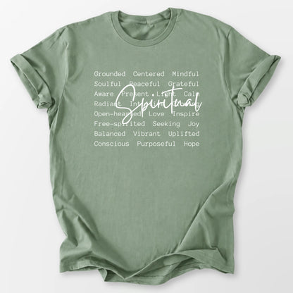 Spiritual Words Tee Sage T-Shirt