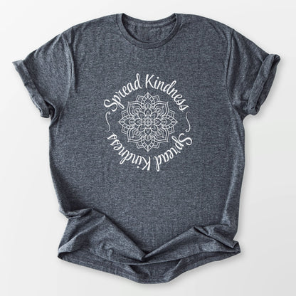Kindness Mandala Tee Dark Heather Grey T-Shirt