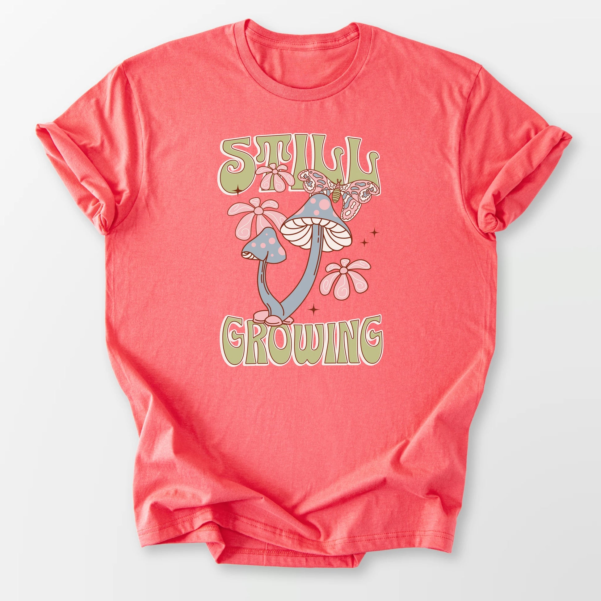 Still Growing Tee Coral Silk T-Shirt