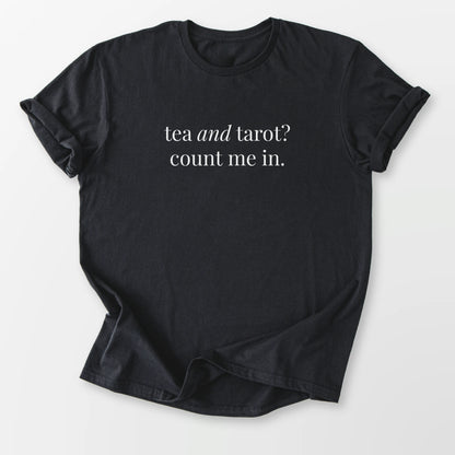 Tea and Tarot Tee Black T-Shirt