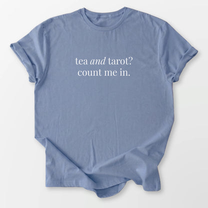 Tea and Tarot Tee Stone Blue T-Shirt