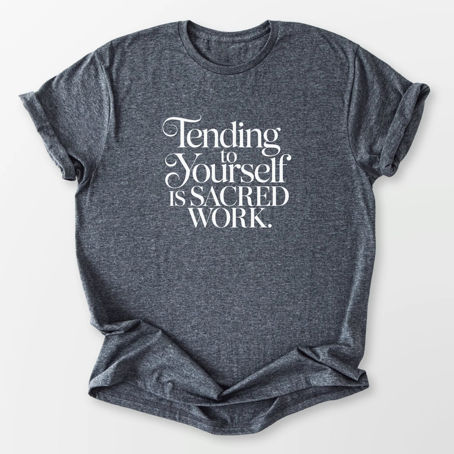 Tending to Yourself Tee Dark Heather Grey T-Shirt