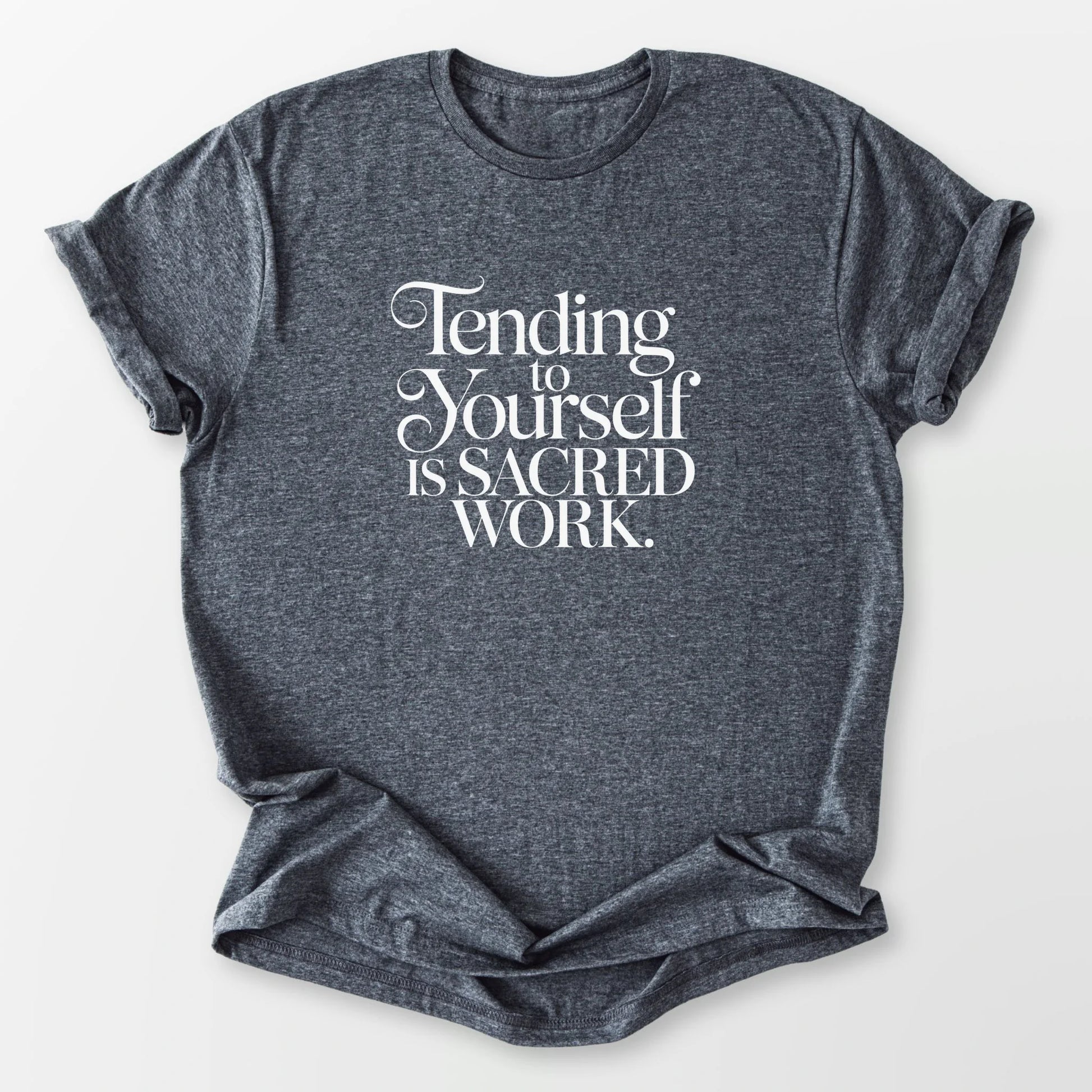 Tending to Yourself Tee Dark Heather Grey T-Shirt