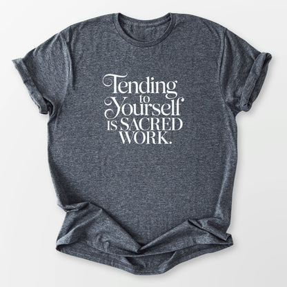 Tending to Yourself Tee Dark Heather Grey T-Shirt