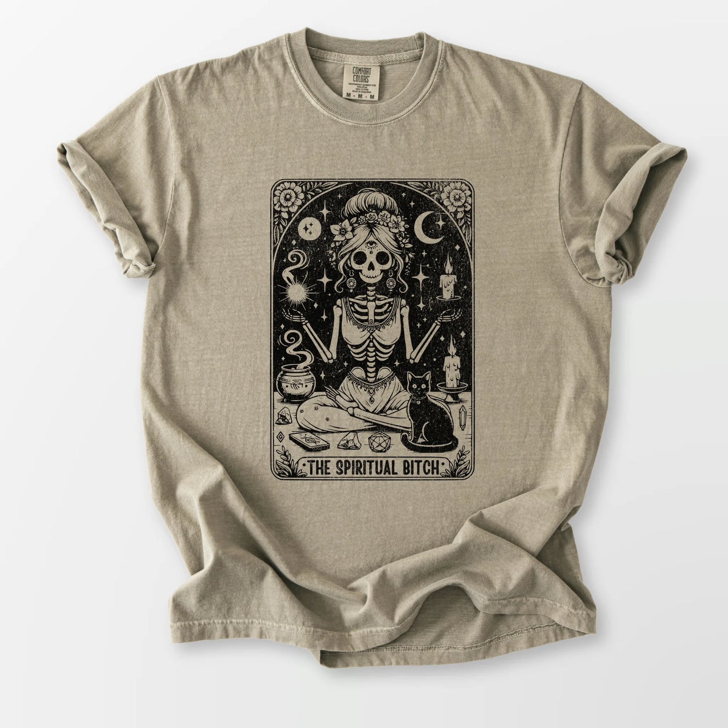 The Spiritual Tarot Comfort Tee Khaki T-Shirt