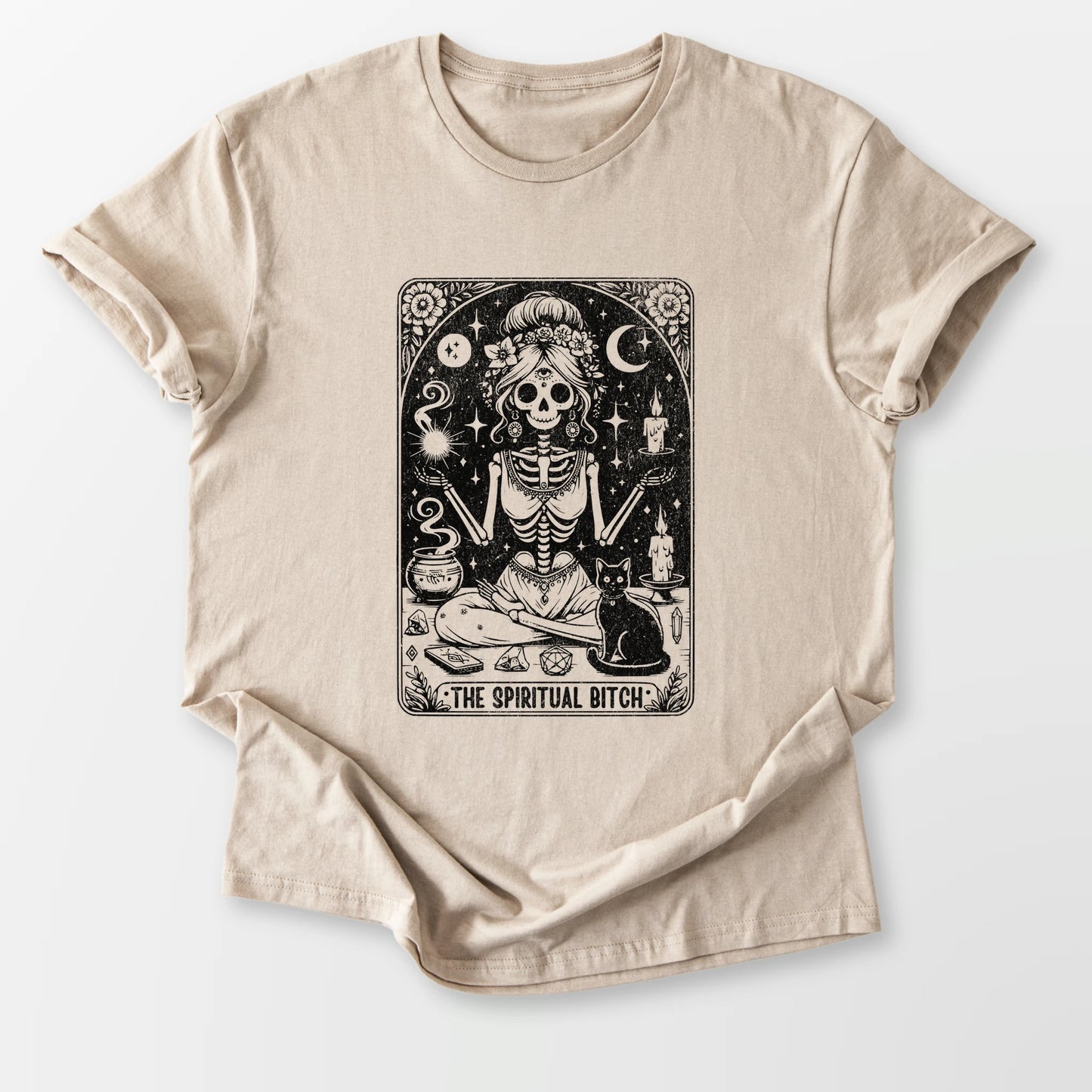 The Spiritual Tarot Tee Sand T-Shirt