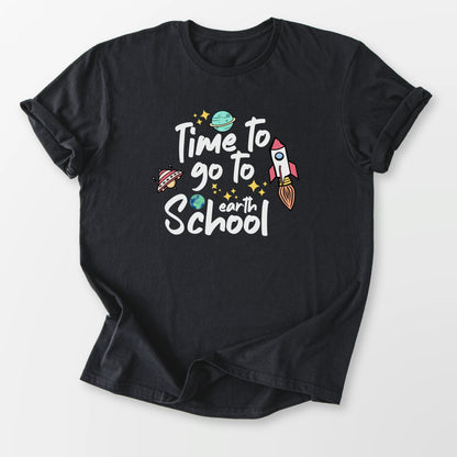 Time To Go To Earth Tee Black T-Shirt