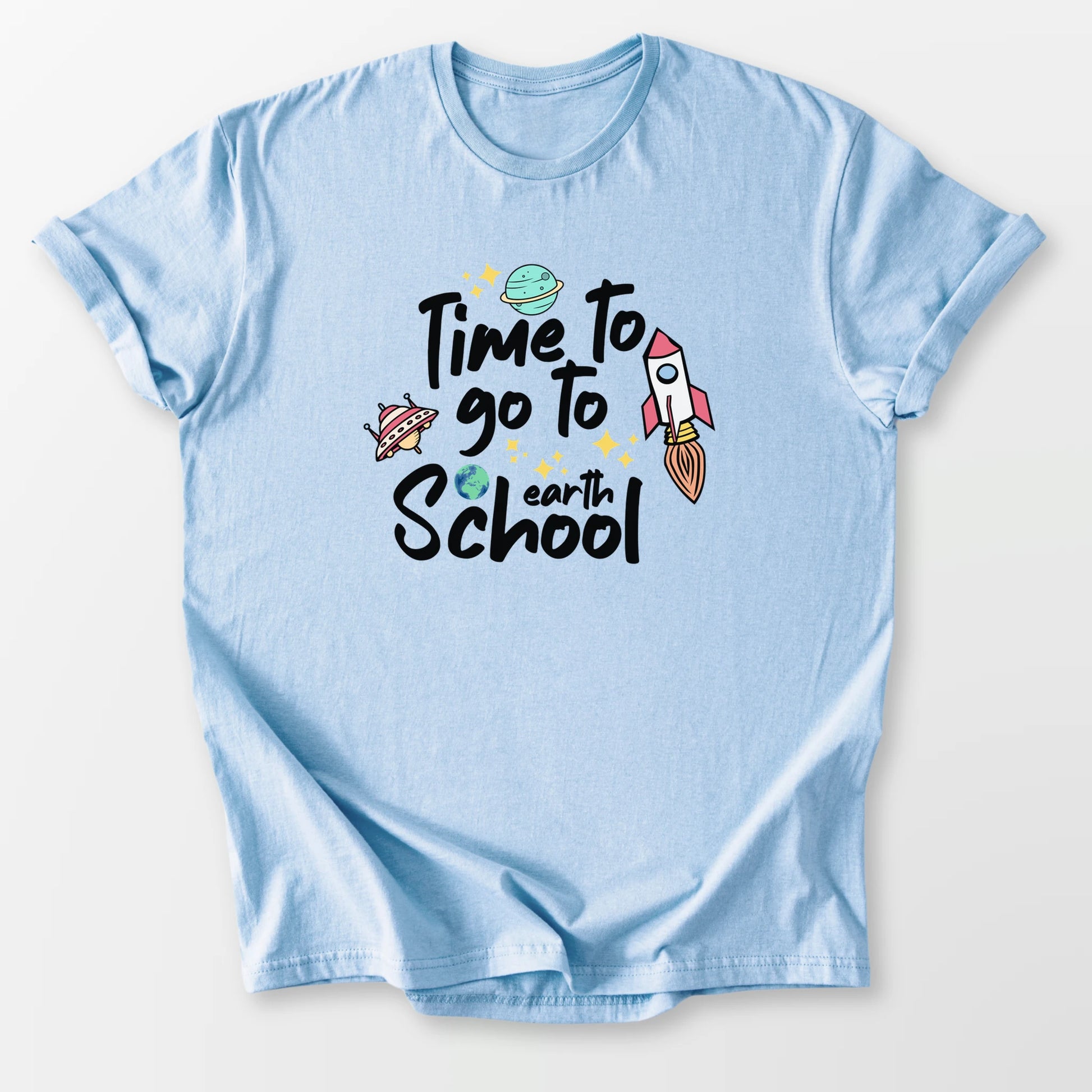 Time To Go To Earth Tee Light Blue T-Shirt