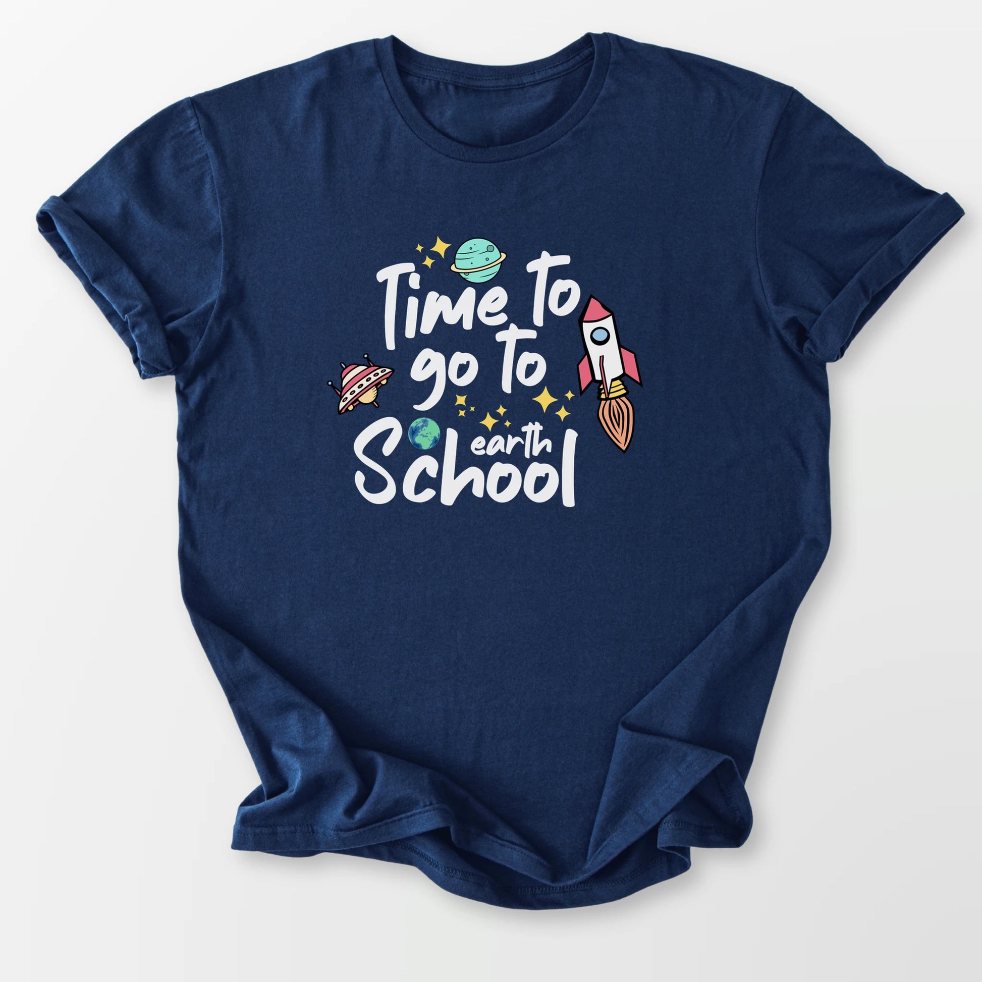 Time To Go To Earth Tee Navy T-Shirt