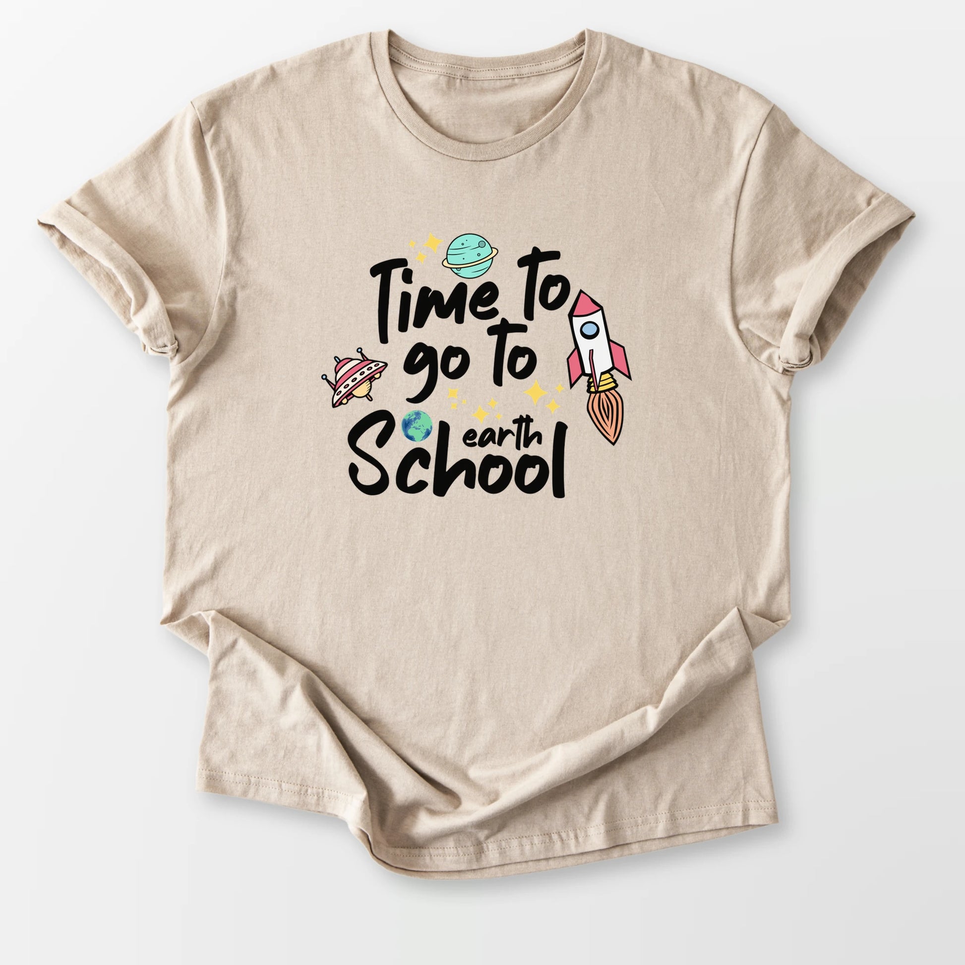 Time To Go To Earth Tee Sand T-Shirt