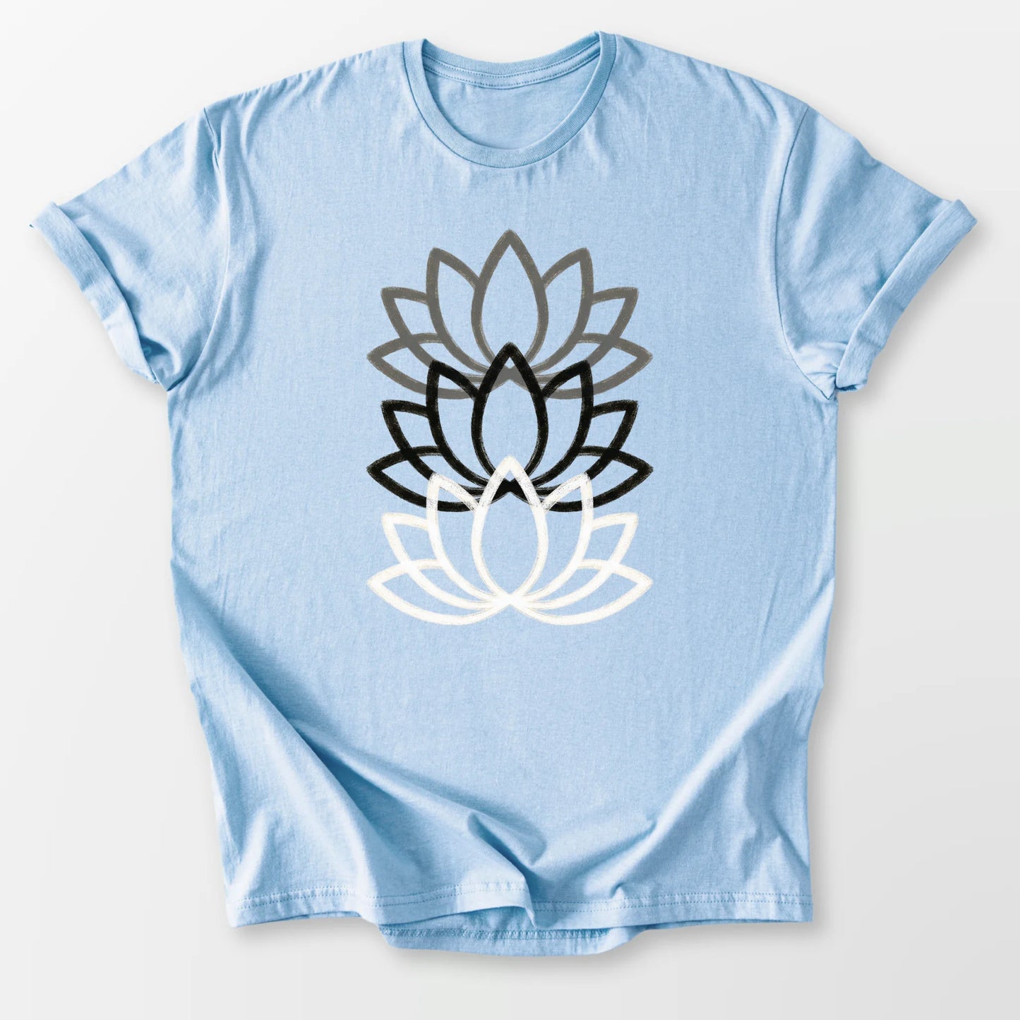 Triple Lotus Tee Light Blue T-Shirt