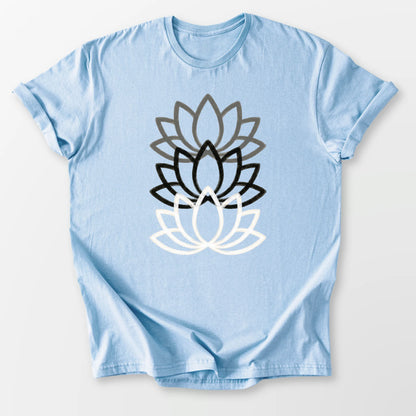Triple Lotus Tee Light Blue T-Shirt