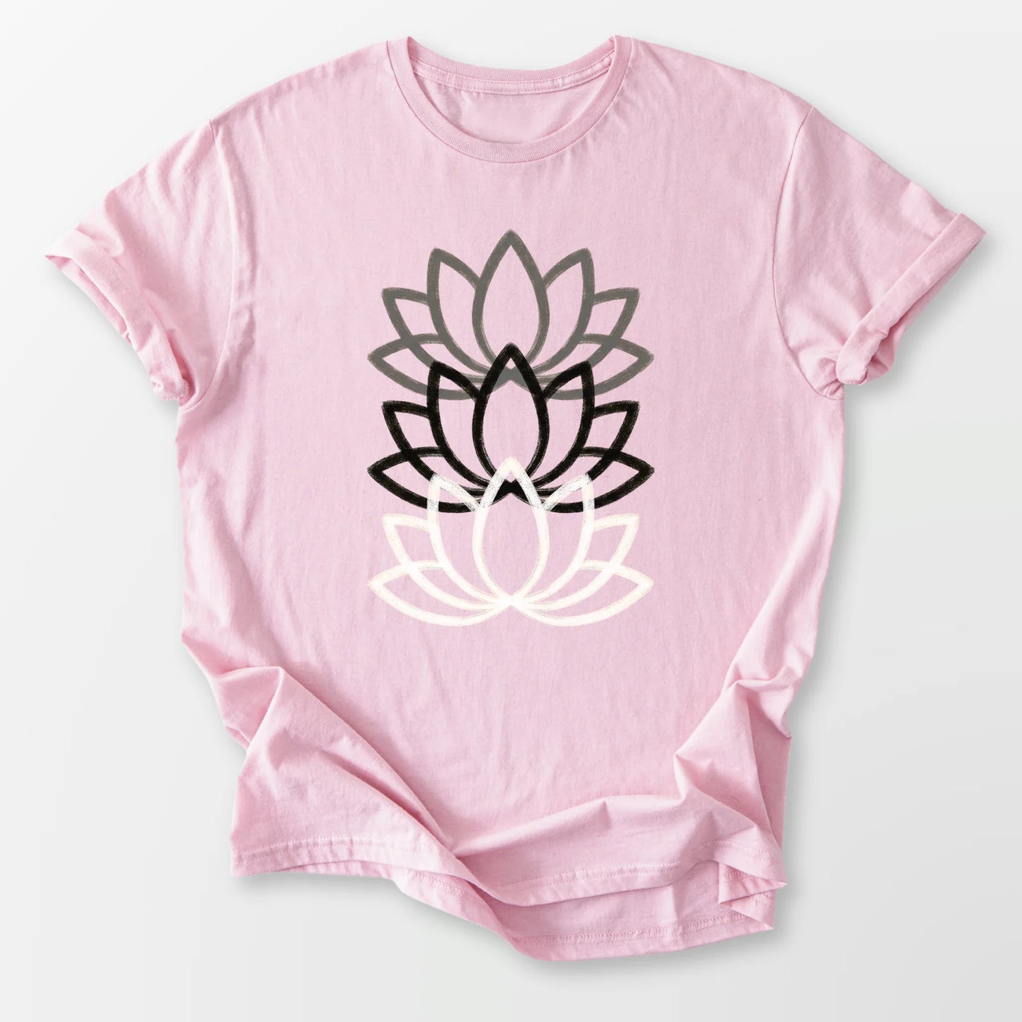 Triple Lotus Tee Light Pink T-Shirt
