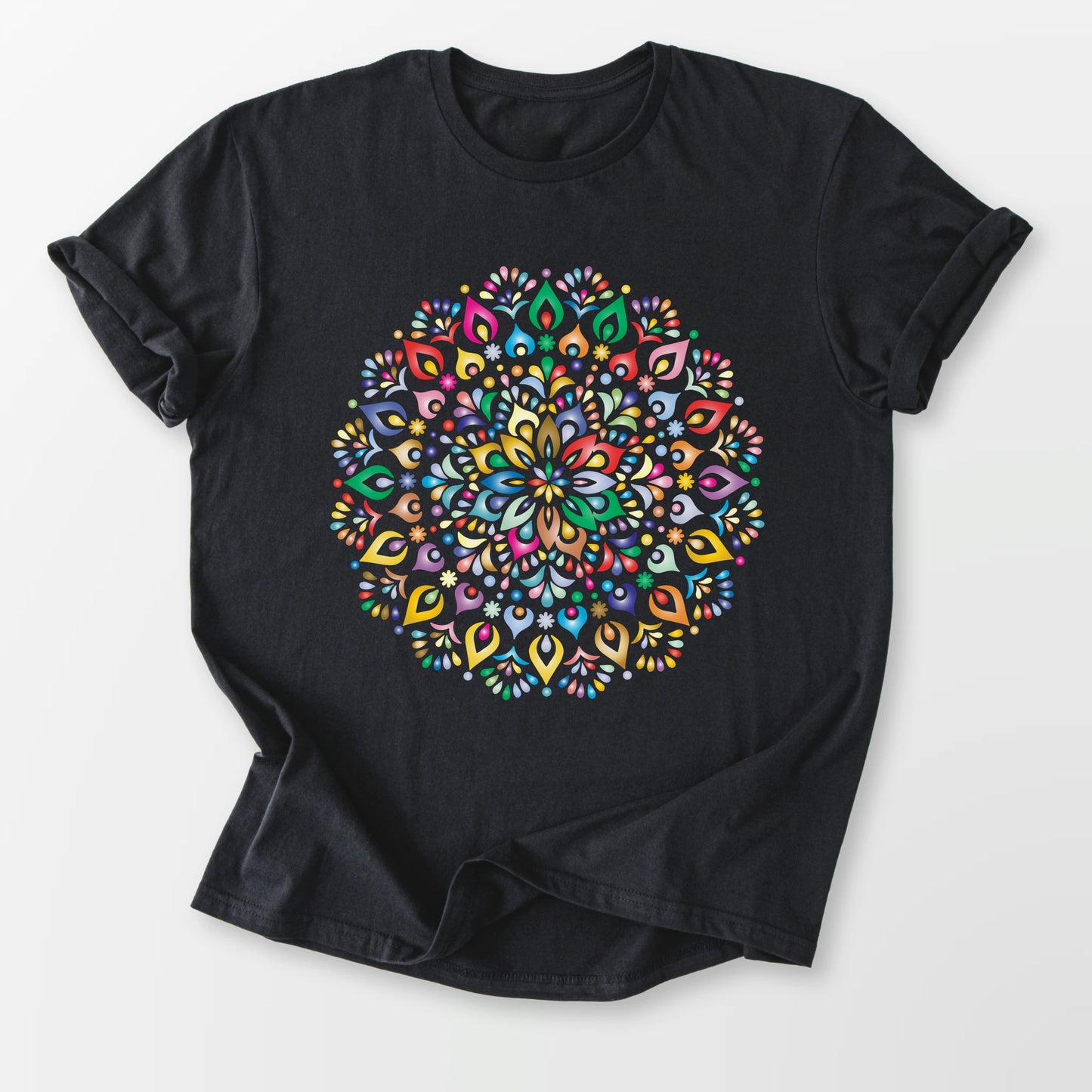 Vibrant Mandala Tee Black T-Shirt