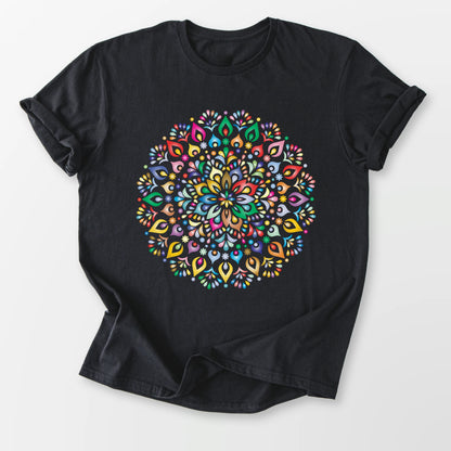 Vibrant Mandala Tee Black T-Shirt