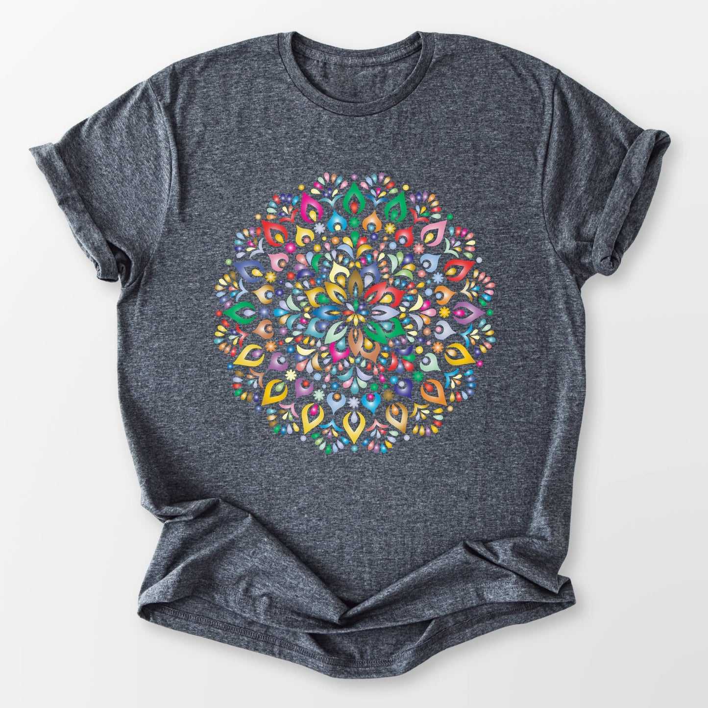 Vibrant Mandala Tee Dark Heather Grey T-Shirt