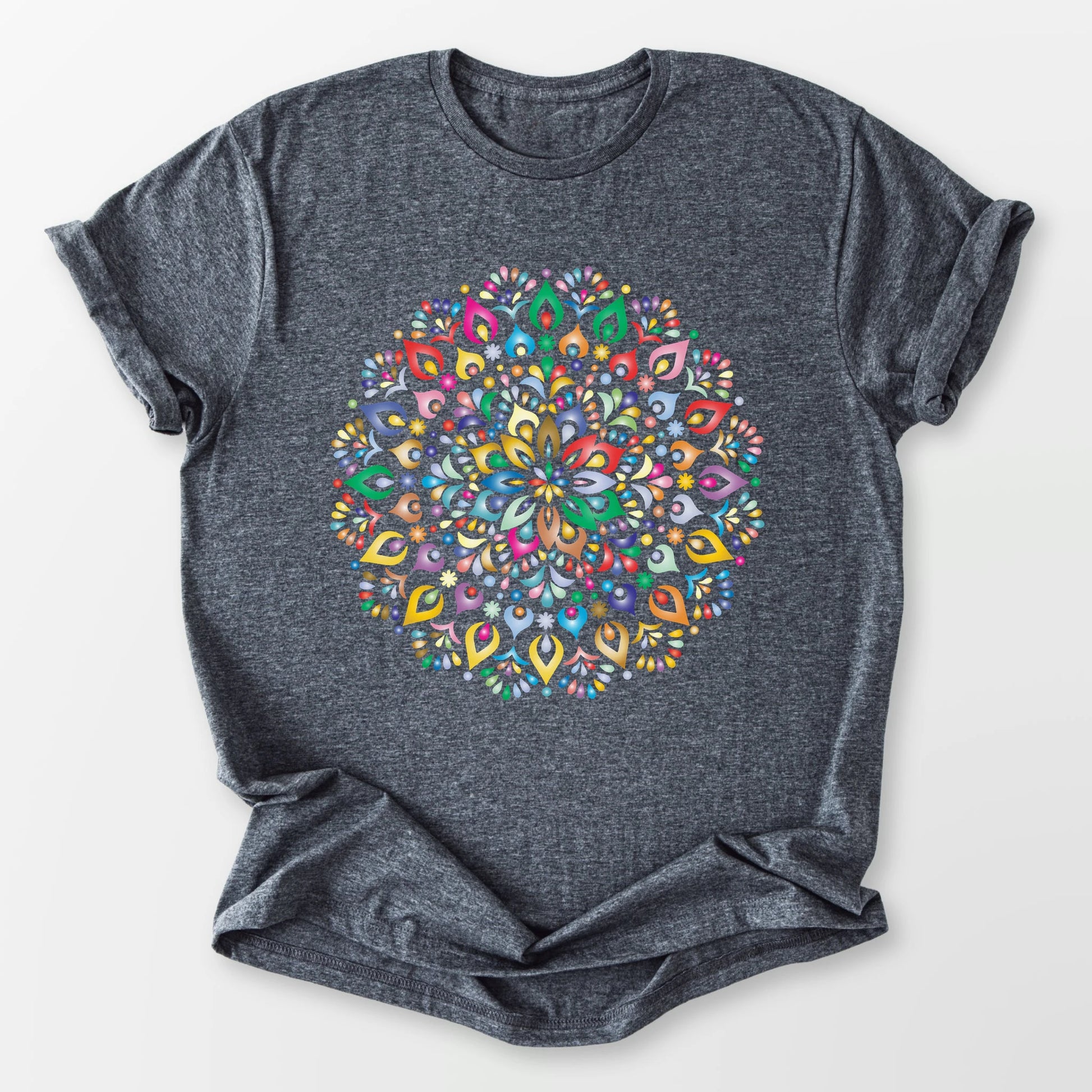 Vibrant Mandala Tee Dark Heather Grey T-Shirt