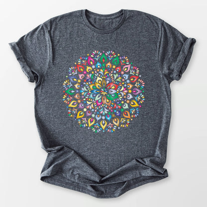 Vibrant Mandala Tee Dark Heather Grey T-Shirt