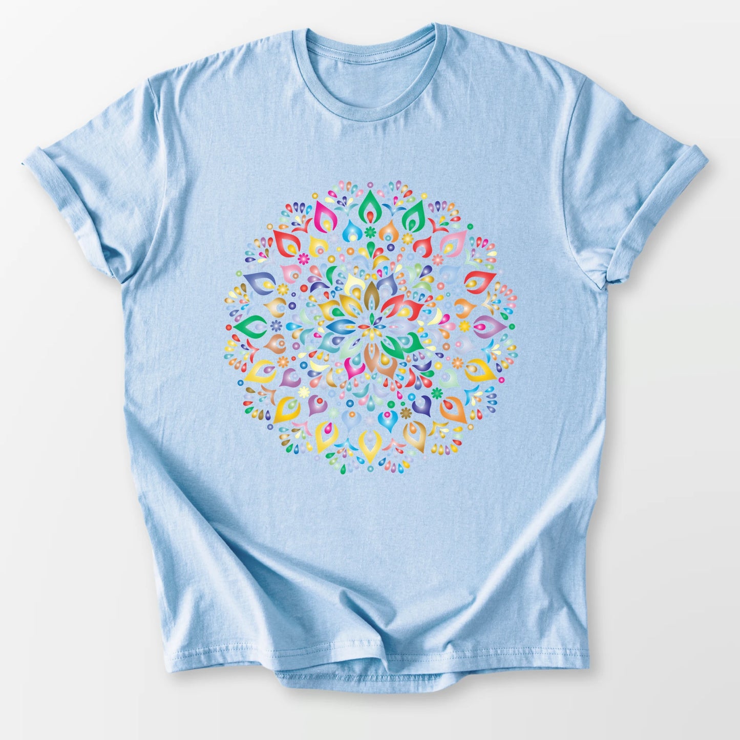 Vibrant Mandala Tee Light Blue T-Shirt