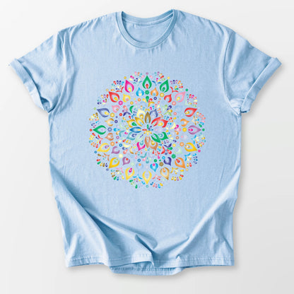 Vibrant Mandala Tee Light Blue T-Shirt
