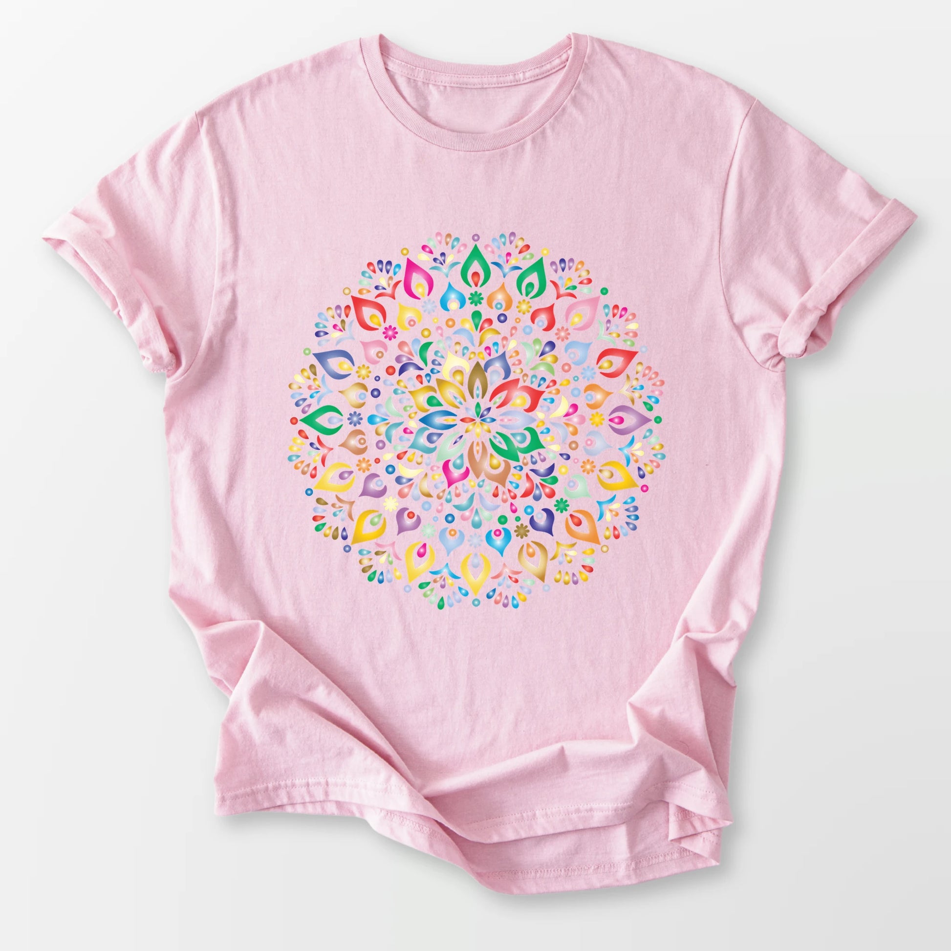 Vibrant Mandala Tee Light Pink T-Shirt