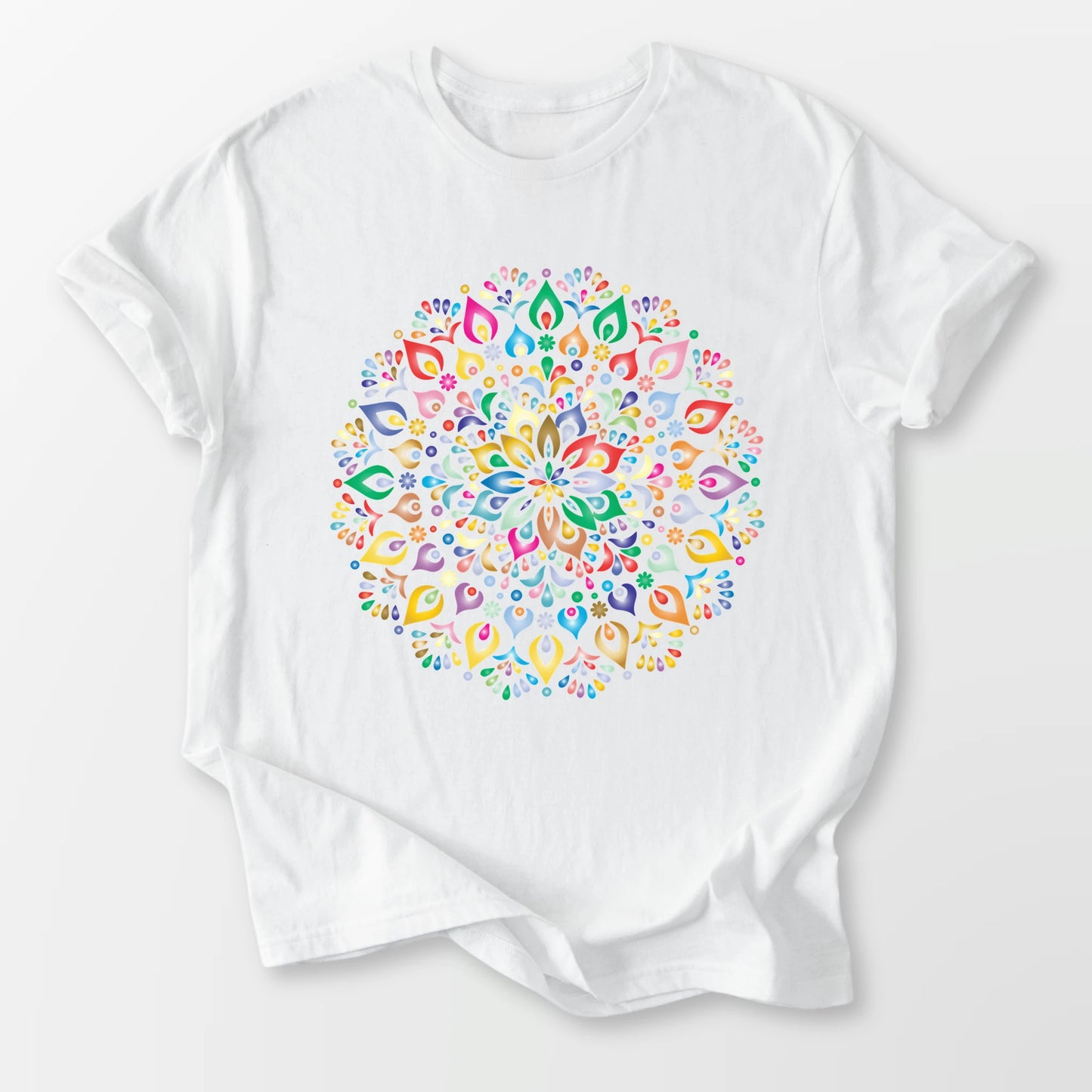 Vibrant Mandala Tee White T-Shirt