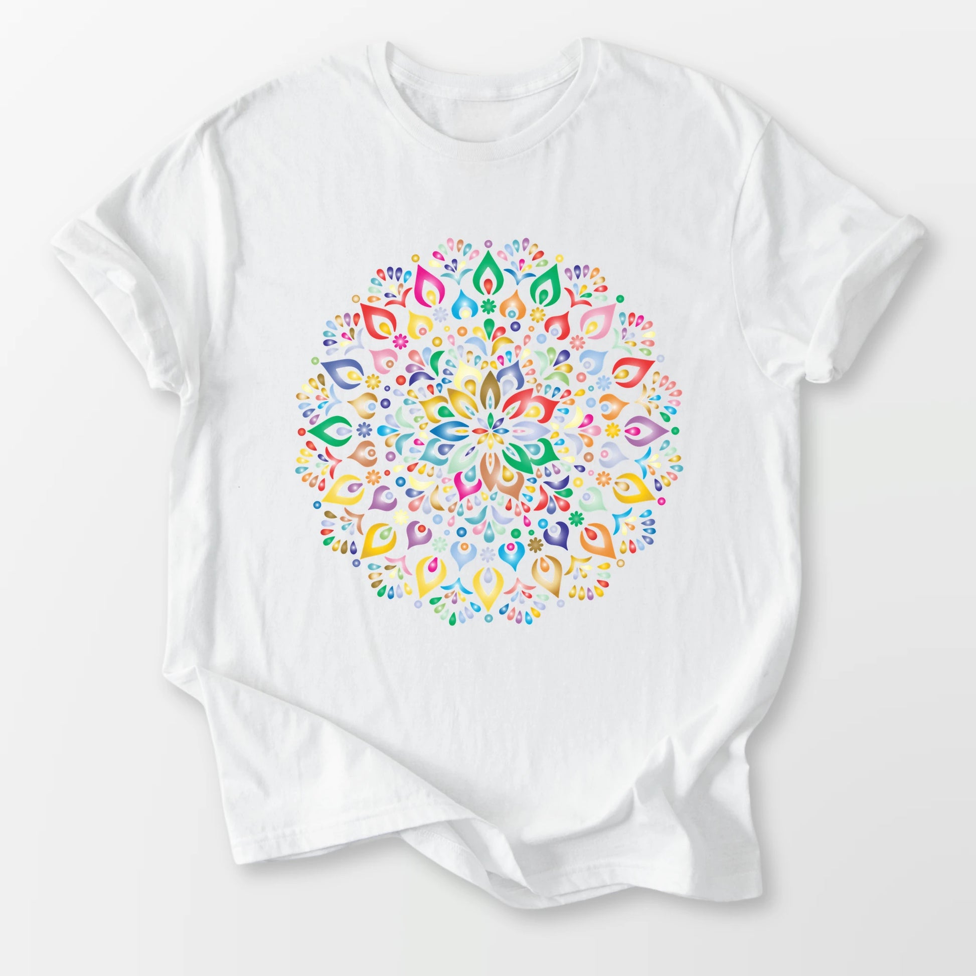 Vibrant Mandala Tee White T-Shirt