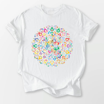 Vibrant Mandala Tee White T-Shirt