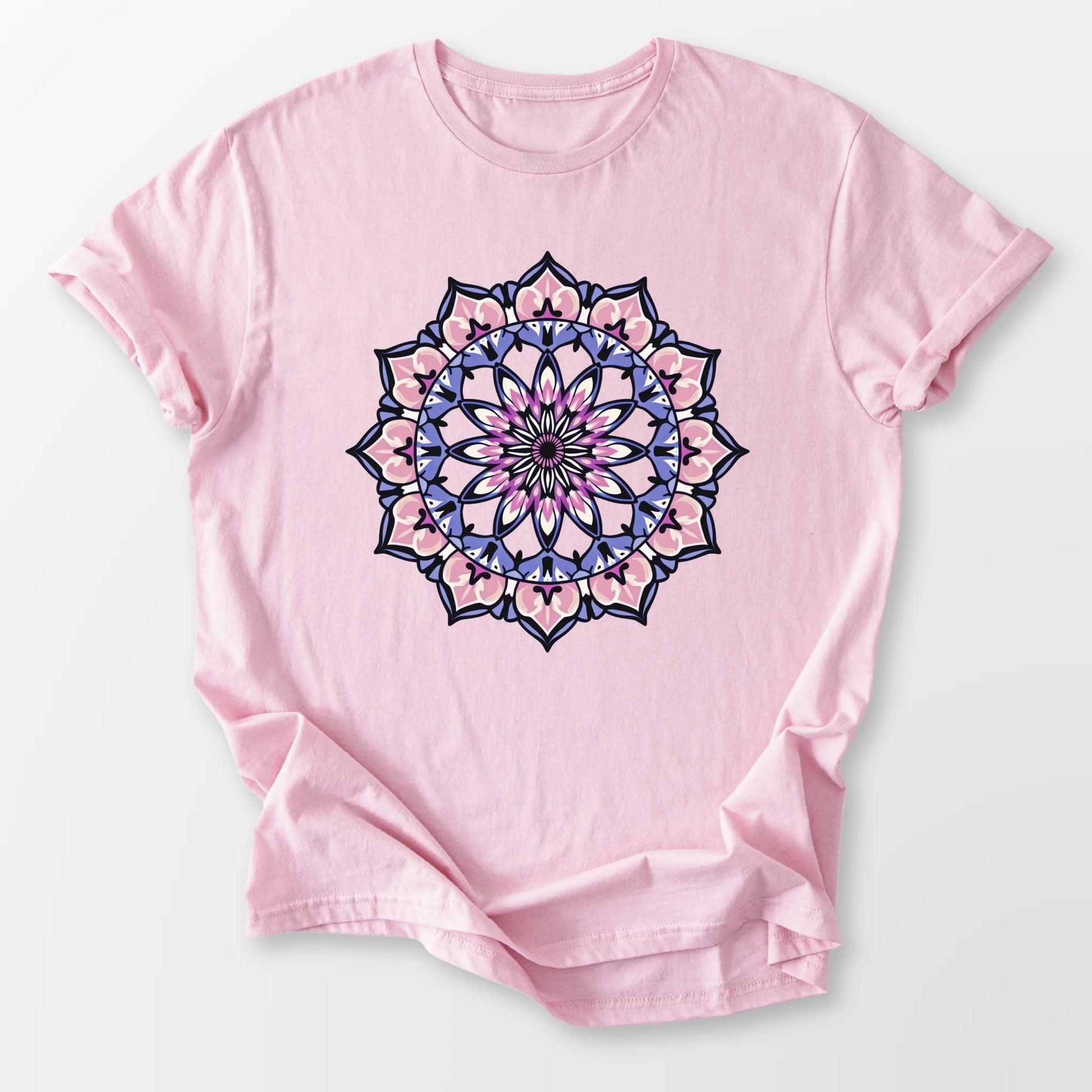 Vintage Amethyst Mandala Tee Light Pink T-Shirt