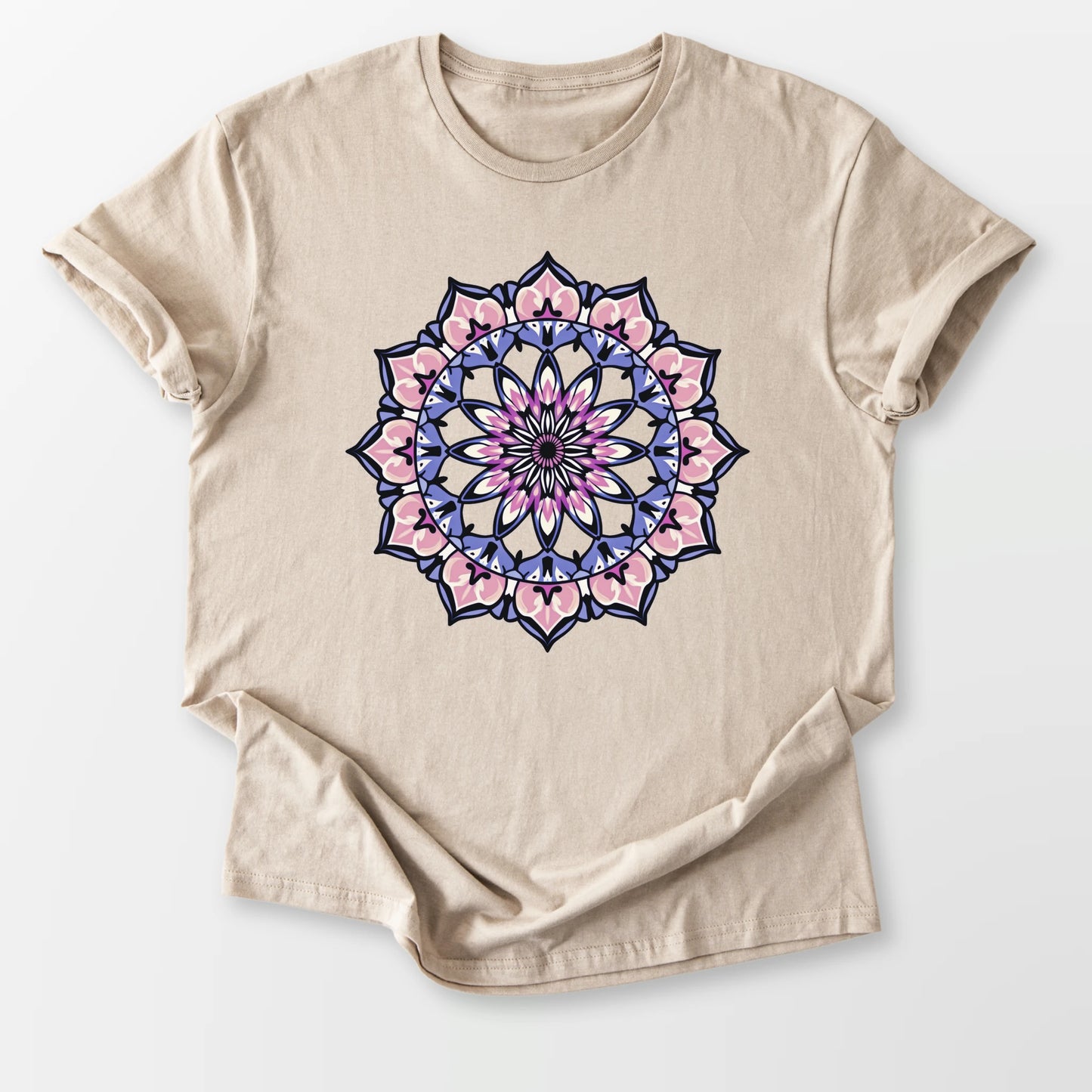Vintage Amethyst Mandala Tee Sand T-Shirt