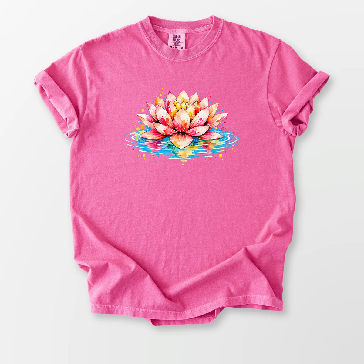 Watercolor Lotus Comfort Tee Crunchberry T-Shirt