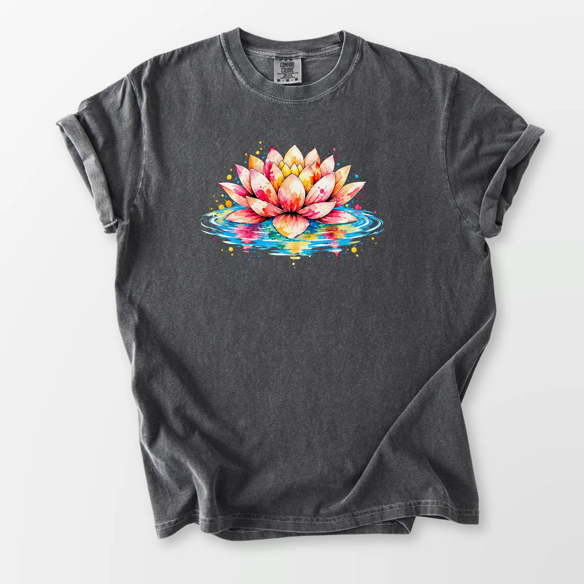 Watercolor Lotus Comfort Tee Pepper T-Shirt