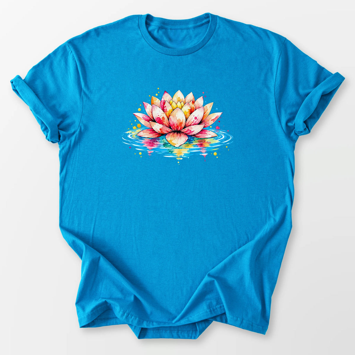 Watercolor Lotus Tee Sapphire T-Shirt