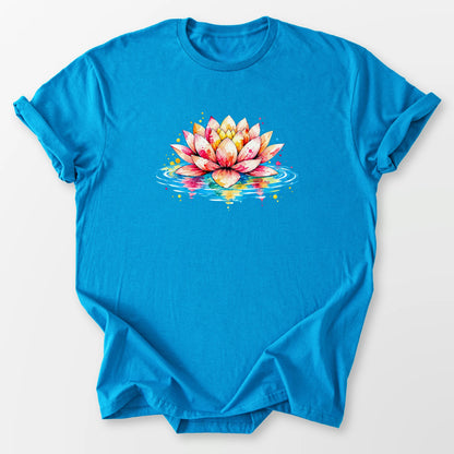 Watercolor Lotus Tee Sapphire T-Shirt