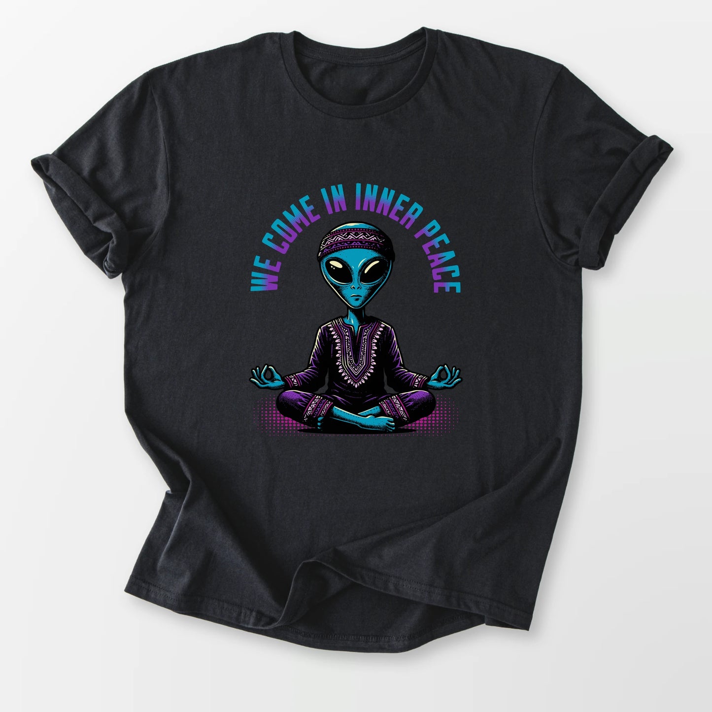 We Come In Inner Peace Tee Black T-Shirt