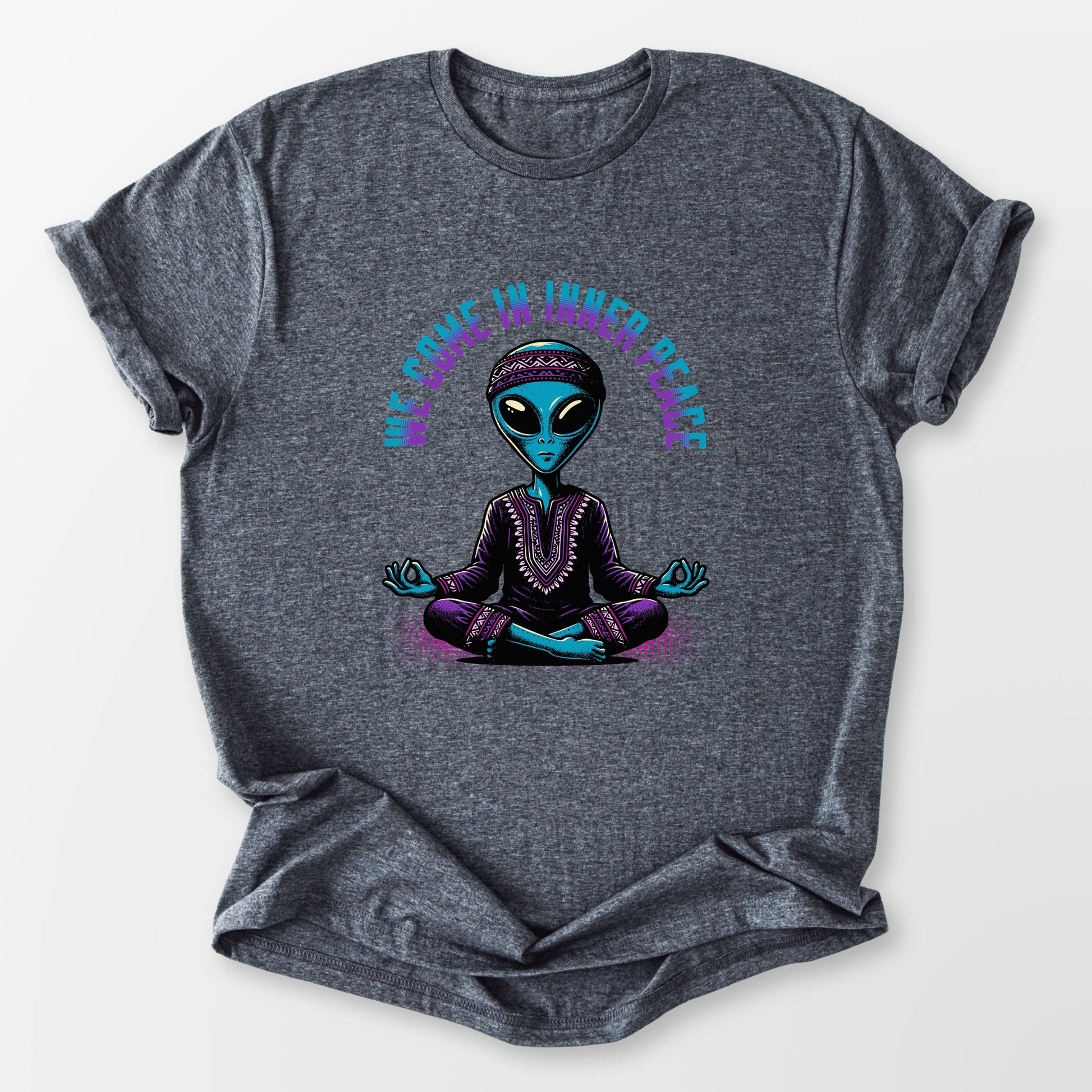 We Come In Inner Peace Tee Dark Heather Grey T-Shirt