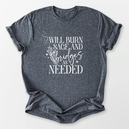 Will Burn Sage Tee Dark Heather Grey T-Shirt