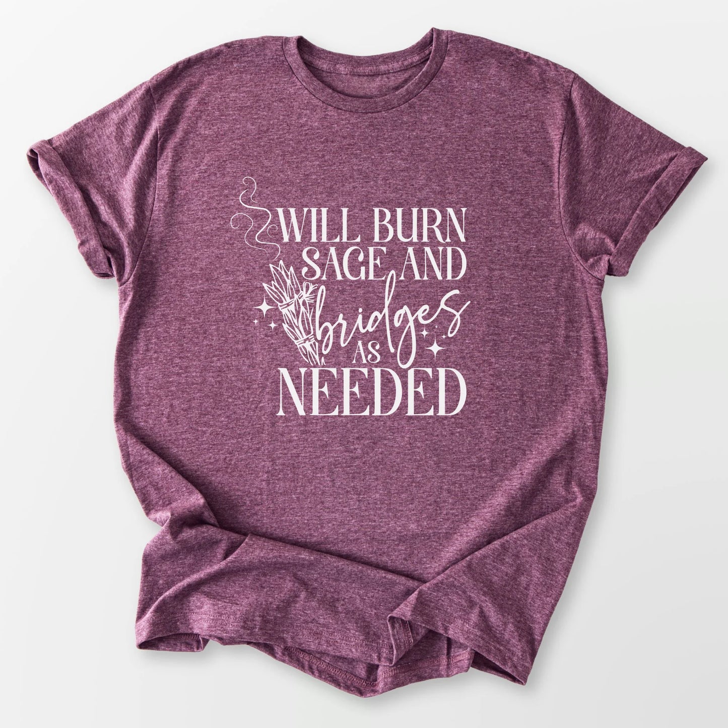 Will Burn Sage Tee Heather Maroon T-Shirt