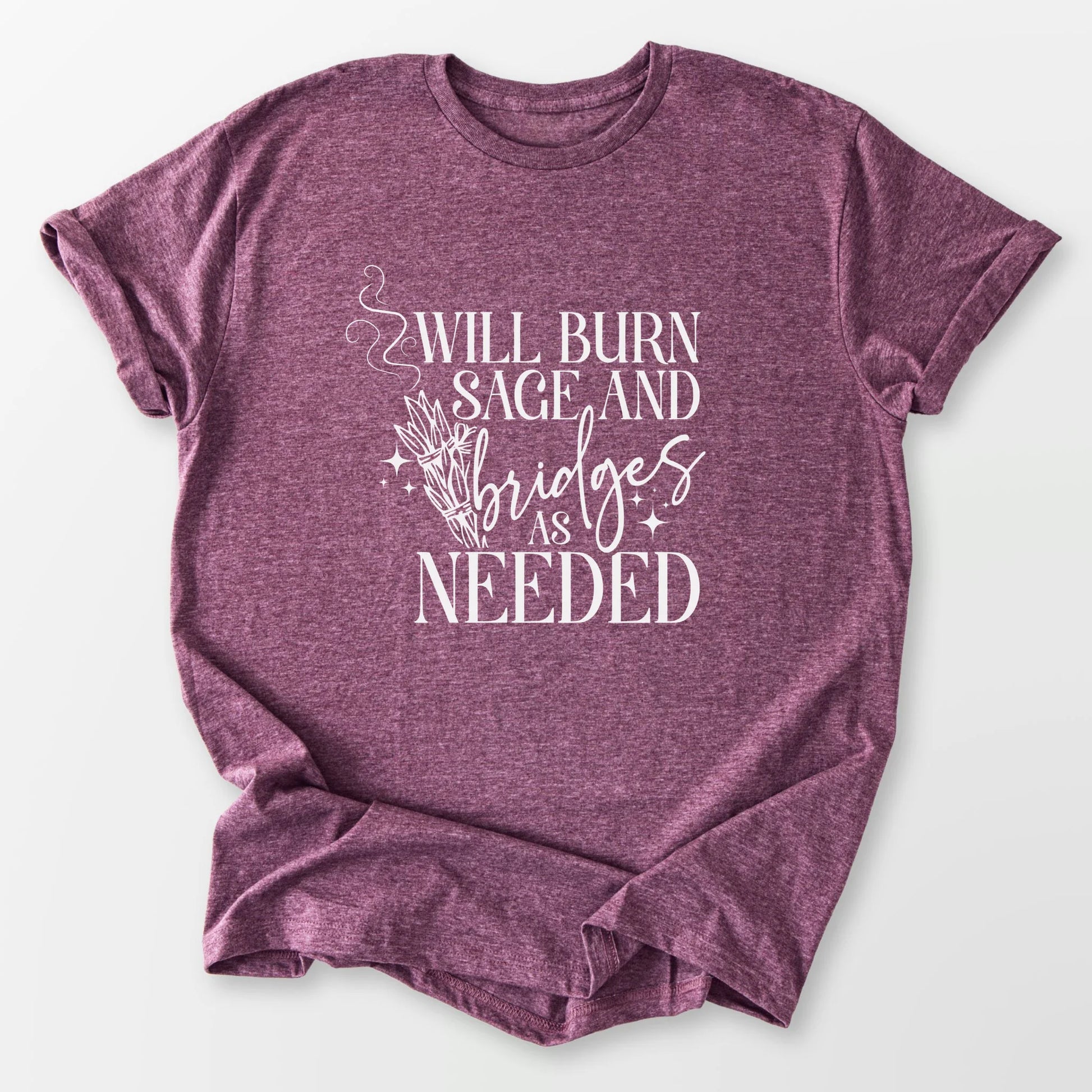 Will Burn Sage Tee Heather Maroon T-Shirt