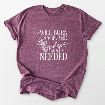 Will Burn Sage Tee Heather Maroon T-Shirt