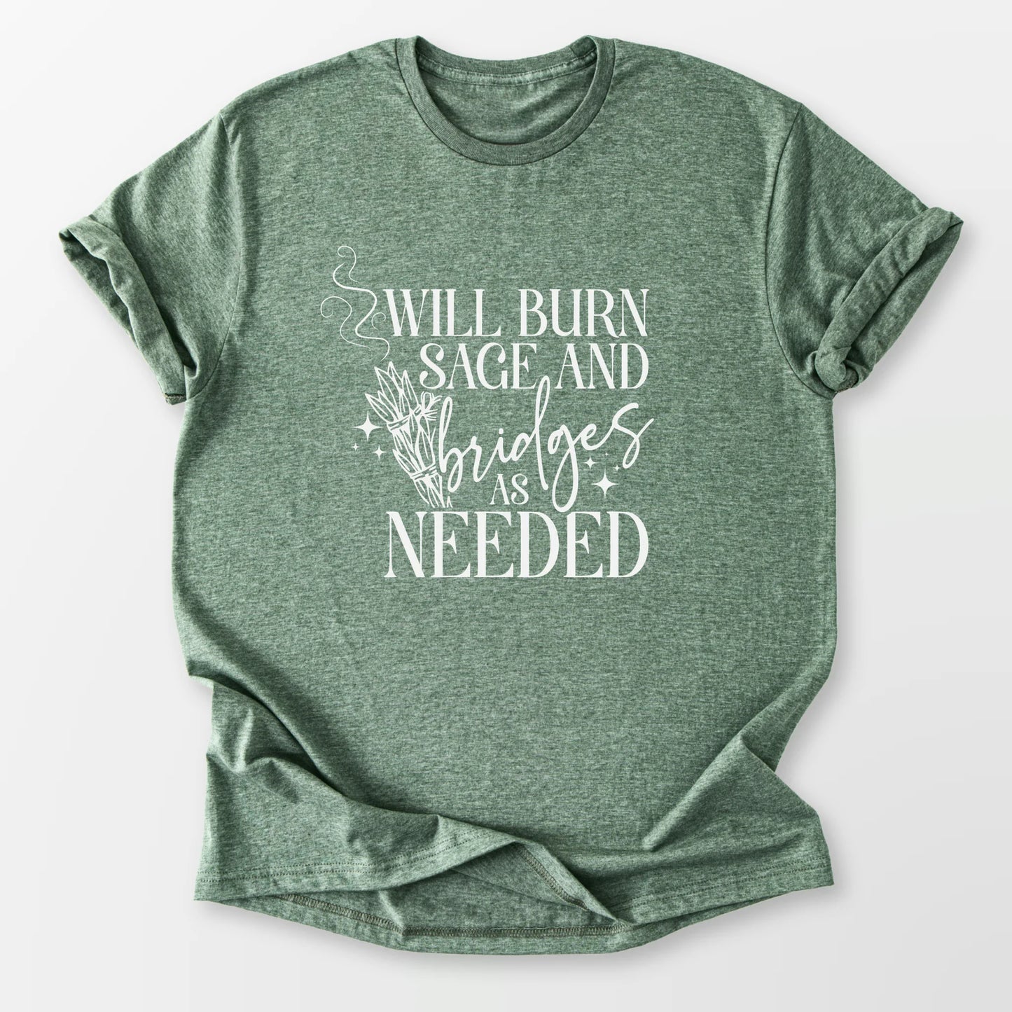 Will Burn Sage Tee Heather Military Green T-Shirt