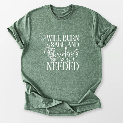 Will Burn Sage Tee Heather Military Green T-Shirt