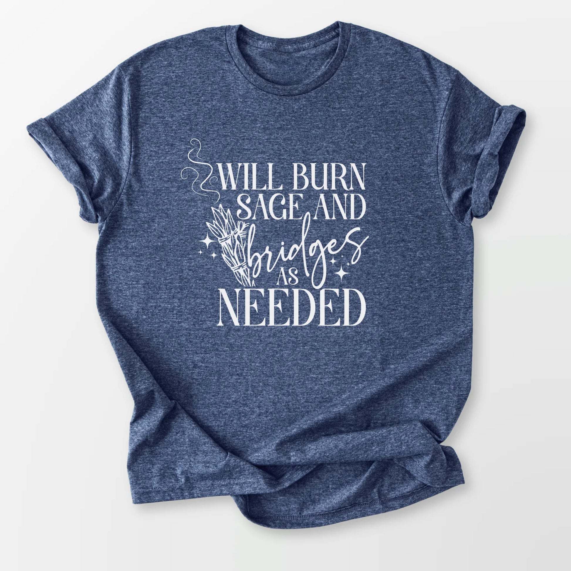 Will Burn Sage Tee Heather Navy T-Shirt