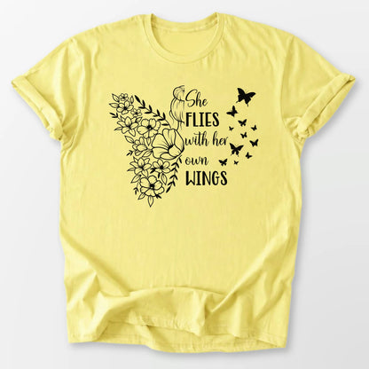 With Her Own Wings Tee Cornsilk T-Shirt