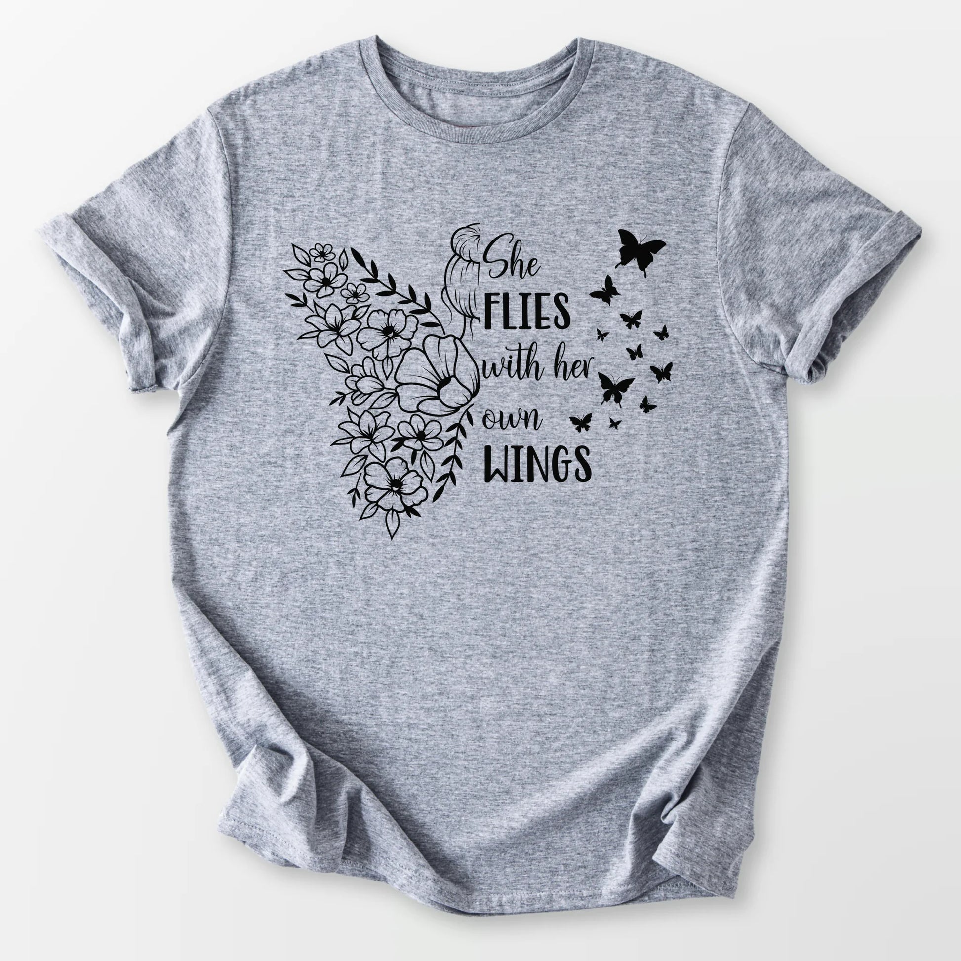 With Her Own Wings Tee Sport Grey T-Shirt