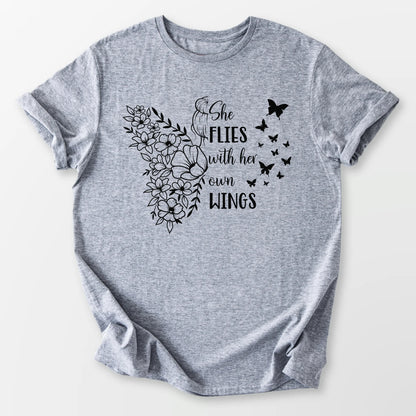 With Her Own Wings Tee Sport Grey T-Shirt